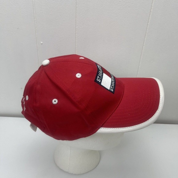 St Maarten Hat Cap Red White ST Martin FWI Strapback Adjustable Embroidered - Picture 7 of 12